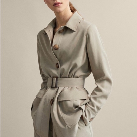 Massimo Dutti belted lyocell safari jacket size 2 - Picture 3 of 3